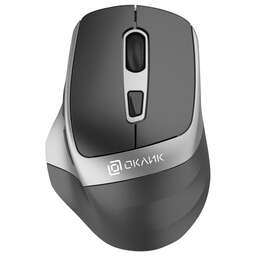 OKLICK Мышь Оклик 516MW черный/серебристый оптическая 1600dpi silent беспров. BT/Radio USB для ноутбука 6but (1978689)