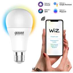 GAUSS Умная лампа IoT Smart Home E27 10Вт 1055lm Wi-Fi (упак.:1шт) (1080112)