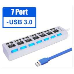 SMARTBUY (SBHA-7307-W) USB 3.0 хаб + выкл., 7 портов, белый