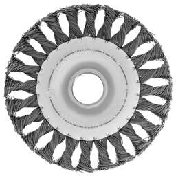 MATRIX Щетка для УШМ, 125 мм, посадка 22,2 мм, Плоская, крученая проволока 0,5 мм//