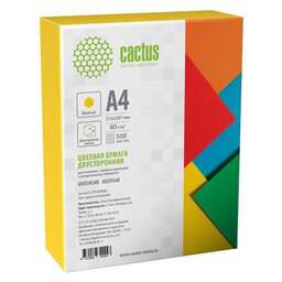 CACTUS Бумага CS-CPY-A480500, A4, 500л, 80г/м2, желтый интенсив
