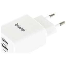 BURO Сетевое зар./устр. BUWE1 10.5W 2.1A 2xUSB универсальное белый (BUWE10S200WH)