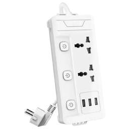 DELI Сетевой фильтр ET409, 2м, белый