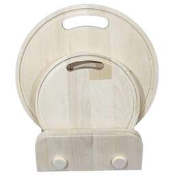 РОССИЯ 371807 Набор разделочных досок 1,8 см, массив березы, 2 шт: 20х20, 28х28 см, на подставке