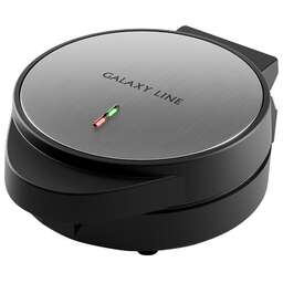 GALAXY LINE Вафельница электрическая GL 2998, черный с серебристым, с несъемными пластинами, 1200 Вт, антипригарное покрытие, индикатор сети и нагрева, противоскользящие ножки, теплоизолированные корпус и ручка, пластина в форме сердец