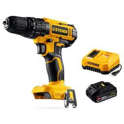 STEHER 20 В, 40 Н·м, 1 АКБ LMS (2 А·ч), ударная дрель-шуруповерт (CDS-40-21)