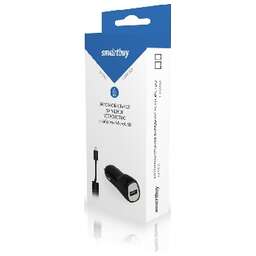 SMARTBUY SBP-1501MC-V NITRO АЗУ 1А/1USB + витой кабель MICROUSB черное