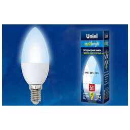 UNIEL (UL-00002374) LED-C37-6W/NW/E14/FR/MB PLM11WH