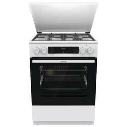 GORENJE Плита Комбинированная GKS6C71WF белый (металлическая крышка) реш.чугун