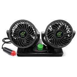 JUST TREND (JT) Вентилятор двойной автомобильный JT 8062J 12В 4" (корпус: пластик, цвет:чёрный)