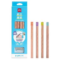DELI Карандаш ч/г HC123-4B Pupal 4B коробка (8шт) + точилка