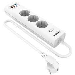 PHILIPS Сетевой фильтр CHP4336WA/51 2м (3 розетки) белый (коробка)