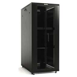 HYPERLINE Шкаф серверный TTBR-4262-DD-RAL9004 напольный, перфорированная двустворчатая передняя дверь, 42U, 600x2055x1200 мм