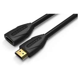 VENTION Кабель-удлинитель аудио-видео HDMI (m) - HDMI (f), ver 1.4, 5м, GOLD, черный [vaa-b06-b500]