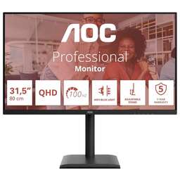 AOC 31.5" Монитор Q32E4U, 2560x1440, IPS, 100Гц, 2хHDMI, 1хDP, черный