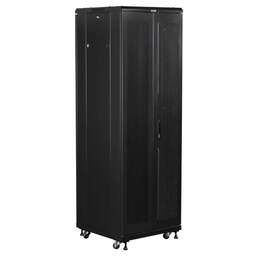LANMASTER Шкаф коммутационный (TWT-CBB-42U-6X10-G1) напольный 42U 600x1000мм пер.дв.стекл задн.дв.спл.стал.лист 2-хст. 2 бок.пан. 800кг черный IP20