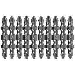 DENZEL Бита двухсторонняя, PH2-PZ2 х 45 мм, сталь S2, 10 шт. 11675