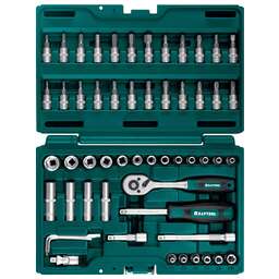KRAFTOOL X-Drive, 57 предм., (1/4″), универсальный набор инструмента (27885-H57)