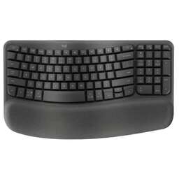 LOGITECH Клавиатура Wave Keys графитовый USB беспроводная BT/Radio slim Ergo LED (подставка для запястий) (920-012319)