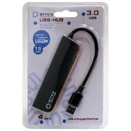 5BITES HB34-310BK 4*USB3.0 / USB PLUG / BLACK