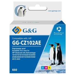 G&G Картридж струйный GG-CZ102AE 650 многоцветный (18мл) для HP DeskJet 1010/10151515/1516