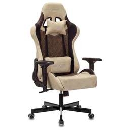 ZOMBIE Кресло игровое VIKING 7 KNIGHT Fabric коричневый/бежевый ткань/эко.кожа с подголов. крестов. металл