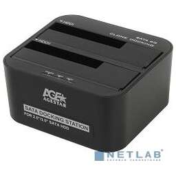 AgeStar 3UBT6-6G Докстанция 2x2.5"/3.5" SATA HDD/SSD AgeStar 3UBT6-6G, USB3.0, пластик, черный, UASP