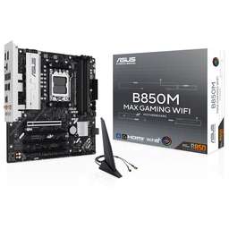 ASUS Материнская плата B850M MAX GAMING WIFI AM5 mATX 4xDDR5 4xPCIEx16 3xM.2 USB-C DP HDMI GLAN Wi-Fi 6