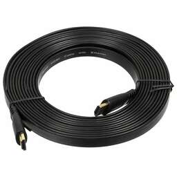 NONAME Кабель аудио-видео High Speed ver.1.4 Flat HDMI (m)/HDMI (m) 5м. позолоч.конт. черный