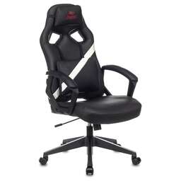 ZOMBIE Кресло игровое Driver черный/белый экокожа с подголов. крестов. пластик