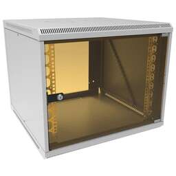 SUPRLAN Шкаф коммутационный (05-1096) настенный 9U 600x600мм пер.дв.стекл направл.под закл.гайки 70кг светло-серый 535мм 22.69кг 500мм металл