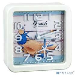 Perfeo Quartz часы-будильник "PF-TC-014", квадратные 10,5*10,5 см, ракушка