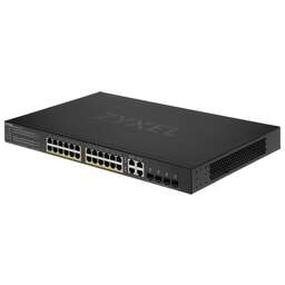 ZYXEL Коммутатор GS192024HPV2-EU0101F (L2) 24x1Гбит/с 4xКомбо(1000BASE-T/SFP) 24PoE+ 375W управляемый