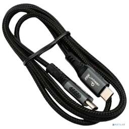 Cablexpert Кабель USB2.0 Type-C/Type-C, 5А, 240Вт, PD3.1/QC4.0, медь, оплетка, 1м, черный (CCP-USB2.0-240W-1M)