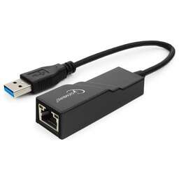 GEMBIRD (12297) NIC-U3, USB 3.0 - Gigabit Ethernet adapter, пластик, черный, RTL8153
