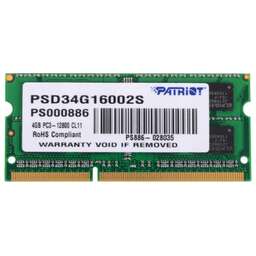 PATRIOT Модуль памяти SODIMM DDR3-1600 4GB PSD34G16002S