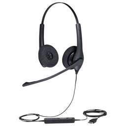 JABRA Гарнитура BIZ 1500 Duo, для контактных центров, накладные, проводные, черный [1559-0159]