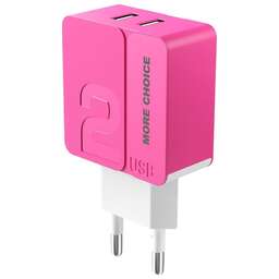 MORE CHOICE (4627151191836) NC46m 2USB 2.4A для micro USB- 1м Pink