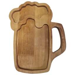 РОССИЯ 370710m Менажница "Пивная кружка №1" 25х20,1х1,8 см, массив берёзы, покрыта маслом