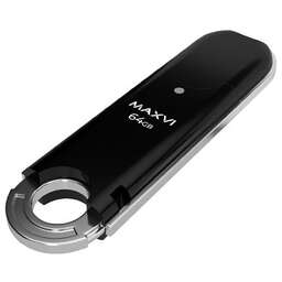 MAXVI P2 64GB черный, монолит с колпачком, ABS пластик, USB 2.0