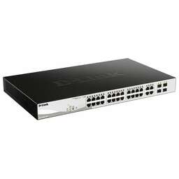 D-LINK Коммутатор DGS-1210-28P/F 24x1Гбит/с 4xКомбо(1000BASE-T/SFP) 24PoE 193W управляемый