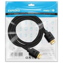 EXPLOYD EX-K-1491 HDMI-HDMI/V2.0/4K 60Hz/круглый/чёрный/3М