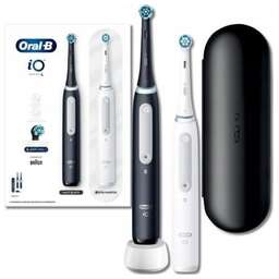 ORAL-B Электрическая зубная щетка IO4 DUO MATT BLACK+QUITE WHITE