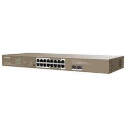 IP-COM Коммутатор G1118P-16-250W (L2) 16x1Гбит/с 2xКомбо(1000BASE-T/SFP) 2SFP 16PoE 230W неуправляемый