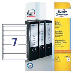 AVERY ZWECKFORM Этикетки L4760-25 A4 38x192мм 7шт на листе/80г/м2/25л./белый самоклей. универсальная