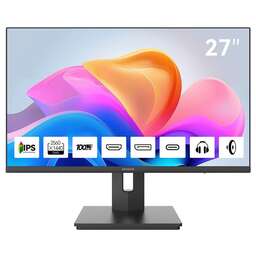 AIWA Монитор 27" MQ274A Black (IPS, 2560x1440, HDMI+DP+Type C 15W, 4 ms, 178°/178°, 300 cd/m, 1000:1, 100Hz, Spk, Pivot, внутр БП)