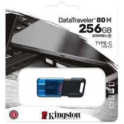 KINGSTON Флешка USB (Type-C) DataTraveler 80 M DT80M/256GB 256ГБ, USB3.2, черный