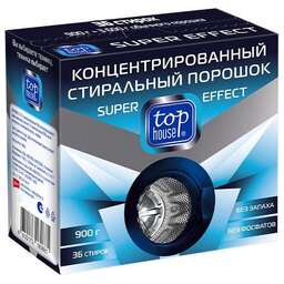 TOP HOUSE Концентрированный стиральный порошок Super effect, 900 г (180681)