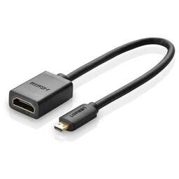 UGREEN Адаптер аудио-видео 20134, Micro HDMI (m) - HDMI (f), ver 2.0, 0.22м, черный