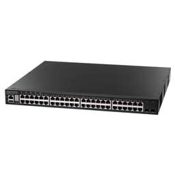 EDGE-CORE Коммутатор 48 x GE + 2 x 10G SFP+ ports + 1 x expansion slot (for dual 10G SFP+ ports) L3 Stackable Switch, w/ 1 x RJ45 console port, 1 x USB type A storage port, RPU connector, Stack up to 4 units,PoE Budget max. 780W ECS4620-52P